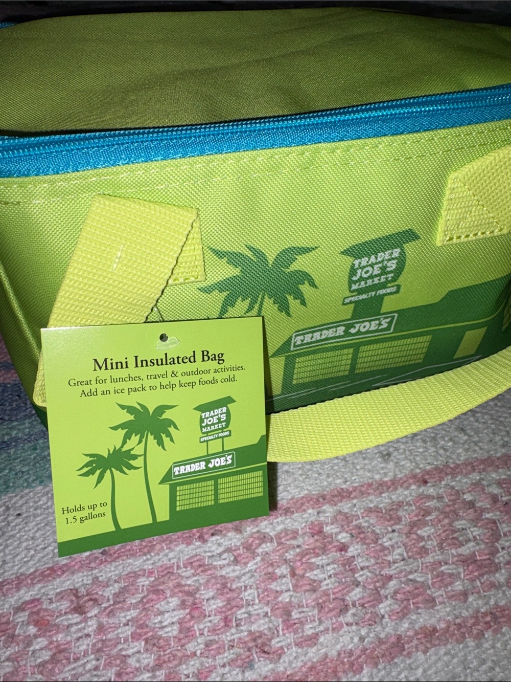 Trader Joe's Mini Insulated Tote in Lime Green